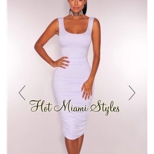 White ruched dress